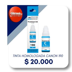 Tinta Canon Homologada 190  Cyan