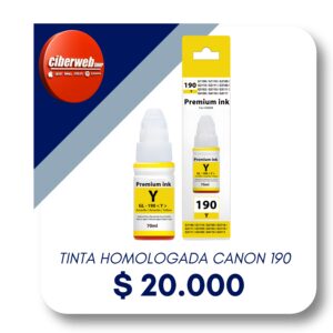 Tinta Canon Homologada 190 Yellow