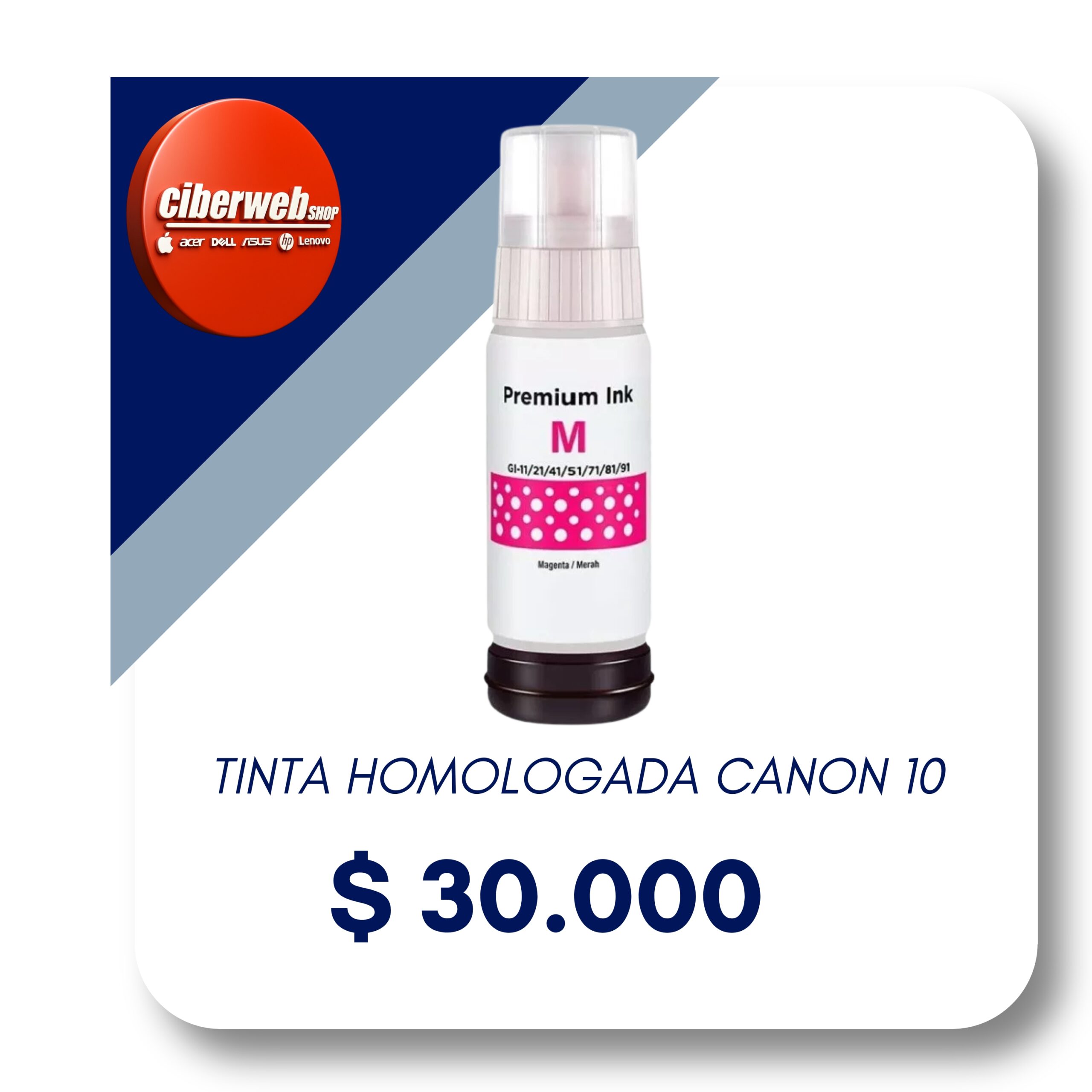 Tinta Homologada Canon 10 Magenta